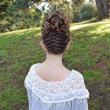 An Upside Down French Braid Into A High Romantic Curly Bun Love This Style Swipe Right Fo French Plait Hairstyles Upside Down French Braid Braids With Curls