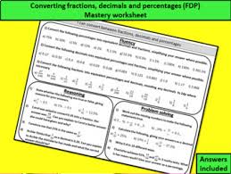 I am the pic and i am a lineholder. Converting Fractions Decimals And Percentages Fdp Mastery Worksheet