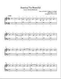 America The Beautiful By Traditional Piano Sheet Music Rookie Level Piano Notes Songs Piano Sheet Music Piano Music