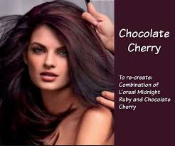 Hair Color Chocolate Cherry Combination Of L Oreal Midnight Ruby And Chocolate Cherry Cherry Hair Colors Cherry Hair Hair Styles
