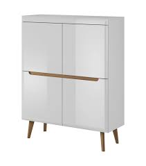 Mdf e1 15mm d'épaisseur et pin massif. Buffet Bahut Bobochic Buffet Haut Nordi 100 Blanc Brillant Et Bois Clair Chene Et Blanc Darty