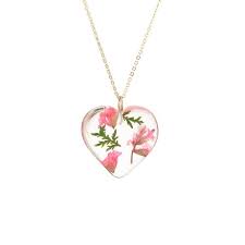 Birth Month Flower Heart Necklace Romantic Jewelry Uncommon Goods In 2020 Birth Month Flowers Month Flowers Flower Heart