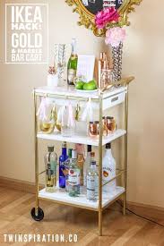 Ikea Hack Gold Marble Bar Cart Twinspiration Ikea Bar Cart Ikea Bar Bar Cart Decor