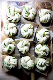 Chinese Steamed Buns With Scallions Hua Juan Alexandra S Kitchen Recipe Recipes Food Steamed Buns