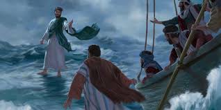 Resultado de imagem para jesus faz pedro anda sobre as aguas