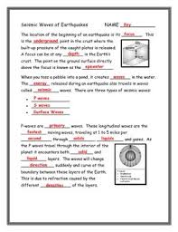 She'll then answer some short questions about the meaning of some terms used in the text. Seismic Waves Of Earthquakes Note Taking Guide By Annette Hoover