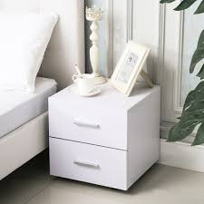 2 Drawer Nightstand Bedside Cabinet End Table Bedroom Furniture Storage In White Ebay