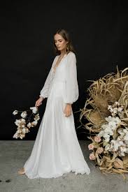 Lumina Gown 70 S Long Sleeve Wedding Dress In 2020 70s Wedding Dress Ethereal Wedding Dress Alternative Wedding Dresses