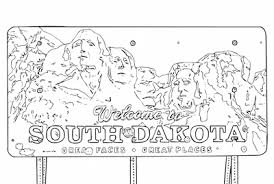 Colour our mount rushmore colouring page for president's day or as part of a study on us history. Mr Nussbaum South Dakota United States Postage Stamp Coloring Page