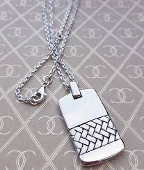 Unfollow sterling silver tags to stop getting updates on your ebay feed. Personalised Men S Sterling Silver Herringbone Dog Tag Necklace 20 22