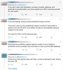 Fasting the month of ramadān was made obligatory (wājib) during the month of sha'bān, in the second year after the muslims migrated from. Video Of Woman Confronting Muslims Eating During Ramadan Goes Viral Sparks Debate Online Singapore News Halal Watch World News