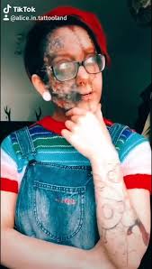 Wanna play?' 🔪 pics of my fem Chucky cosplay I did tonight! 😊 getting  even more hyped to do more spooky stuff coming up to Halloween 🎃