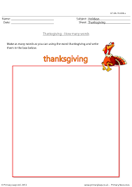 Below are total 348 words made out of this word. Thanksgiving Printable Worksheet How Many Words