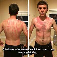 Sun Screen Art Funny Sunburn Hilarious Funny Fails