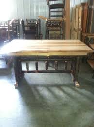 Rustic Hickory Trestle Style Dining Table Choose From 60 70 Or 80 Inches Rustic Trestle Dining Table Rustic Table Trestle Dining Tables