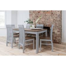 Pine is actually an excellent table top material. Hever Dining Table With 6 Chairs In Grey And Dark Pine Noa Nani