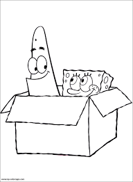 Coloriage Patrick et Bob dans une caisse