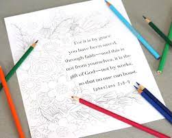 It's a continuation of my series of bursting blossoms coloring pages. Patterned Pomegranate Printable Scripture Coloring Sheet Ephesians 2 8 9 Coloring Page