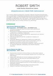 Human Resources Intern Resume Samples Qwikresume