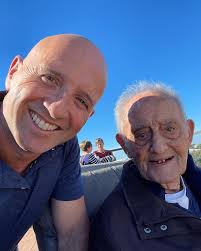 This is 54. And this is 100. A little birthday selfie because Philippe is  in France celebrating his amazing Grand-Papy's 100 years