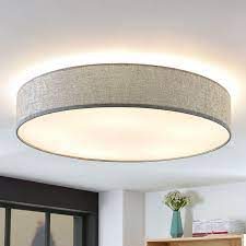 deckenlampe gordana aus grauem leinen deckenlampe lampe lampen wohnzimmer
