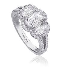 Christopher Designs Engagement Ring With Three L Amour Crisscut Diamonds 1 Crisscut Diamond Christopher Designs Engagement Rings Three Stone Engagement Rings