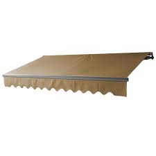 Aleko Fabric Retraction Slope Patio Awning Patio Awning Wood Deck Patio Sun Shades
