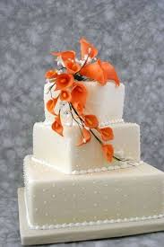 Photo Via Project Wedding Simple Wedding Cake Orange Wedding Cake Wedding Cake Simple Elegant