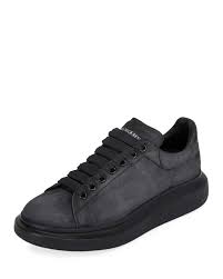 Alexander Mcqueen Spray Paints Oversized Sneakers Black And White Alexander Mcqueen Exaggerated Sole Suede Sneakers In Grey Modesens Suede Trainers Mcqueen Sneakers Alexander Mcqueen Men