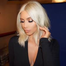 Kim kardashian's sudden swap to blonde for paris fashion week earlier in the year. Kim Kardashian Long Bob Blonde Novocom Top