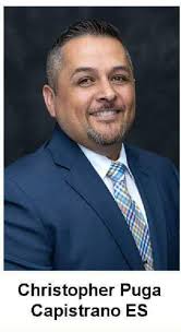 Capistrano Elementary would like to welcome Mr. Chris Puga as its new  principal. Welcome back Mr. Puga!