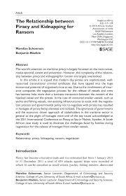 Pdf The Relationship Between Piracy And Kidnapping For Ransom