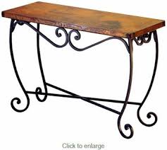 Pio Iron Base Console Table With Copper Top Copper Furniture Wrought Iron Table Iron Table Legs