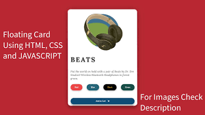 First, you need to create two files one html file and another one is css file. Floating Card Animation Using Html Css And Javascript Card Design
