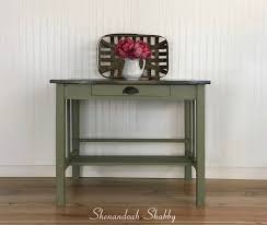 Rustic Green Desk Coffee Bar Or Entryway Table Hand Painted Farmhouse Desk Console Table Using Annie Sloan Chalk Entryway Tables Shabby Furniture Coffee Bar