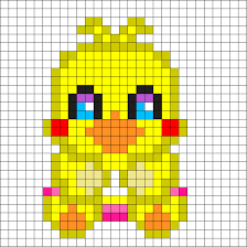Toy Chica Plushie Perler Bead Pattern Perler Beads Pixel Art Grid Pixel Art
