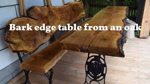 As for the legs, i ordered hairpin coffee table legs off amazon a couple of months ago and then forgot about them in the garage (the ones i actually purchased i absolutely love your table and would like to make one of my own. Wooden Live Edge Table From Big Piece Of An Oak Long Natural Bark And Black Metal Youtube