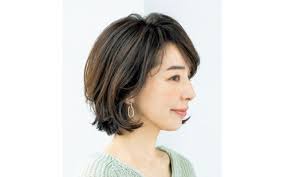 上向きボブ カタログ１ 動きのある外ハネラインが顔やせ悩みも軽やかに解消 ヘアスタイル 50代 ヘアスタイル ヘアスタイリング