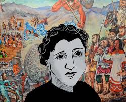 Un día como hoy, en 1908, nació Aurora Reyes, pintora y artista plástica  mexicana, pionera del muralismo. En "El primer encuentro" (1978) plasmó la  llegada de los españoles con una visión de