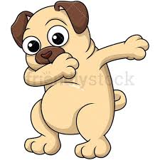 Dabbing Pug Dog Cartoon Vector Clipart Friendlystock Sinterklaas