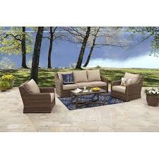 Better Homes Gardens Hawthorne Park 4pc Sofa Conversation Set With Beige Cushions Walmart Com Better Homes And Gardens Conversation Set Patio