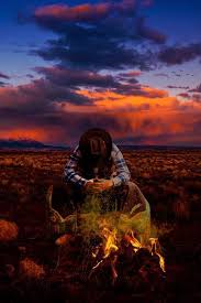 Lone Cowboy Sunset Outdoors Nature Clouds Fire Desert Country Alone Camping Cowboy Praying Cowboy Art Cowboy Pictures Western Artwork