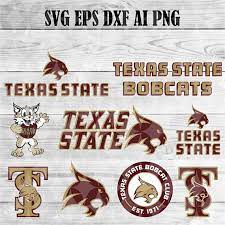 University Of Texas State Bobcats Svg Team Logo Svg Png Eps Dxf Cricut Collegiate Ncaa Banner Shirt Deca Texas State Bobcats Texas State Texas State University