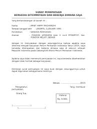 Surat pernyataan bersedia ditempatkan dimana saja. Download Surat Pernyataan Bersedia Ditempatkan Dimana Saja Perindo