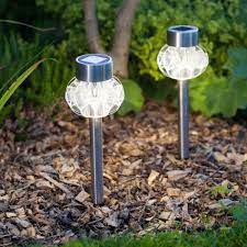 2 Warm White Led Stainless Steel Solar Stake Lights Solar Lights Garden Solar Landscape Lighting Best Solar Lights