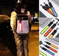 Backpack Reflective Strip Cycling Hiking Bag LED Reflector Light Reflect  Bag Night Safety Walking Running Safety Bag Pendant - AliExpress 30