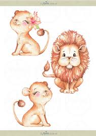Cute Lions Clipart Watercolor Jungle Animals Clipart Monique Etsy Animal Clipart Cute Lion Lion Cartoon Drawing