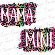Download Mama Mini Rainbow Sublimation Design Rainbow Leopard Blush Etsy