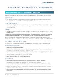 Privacy and Data Protection Questionnaire | KnowledgeLeader