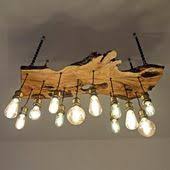 olivenholz kronleuchter edison gluhbirnen moderne kunstlerlampe edison beleuchtung holzleuchte rustikale lampen